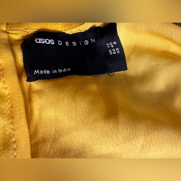 ASOS DESIGN embellished bandeau mini dress in yellow Size NWT - Picture 5 of 5